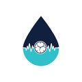 Pulse Time drop shape concept Logo Template Design Vector. Royalty Free Stock Photo