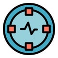 Pulse watch icon color outline vector