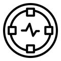 Pulse watch icon, outline style