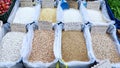 Pulses and Rice at Greek Market Royalty Free Stock Photo