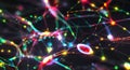 Pulsing signals between nerve cells inside a neuronal network