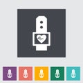 Pulsometer flat icon. Royalty Free Stock Photo