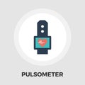 Pulsometer icon flat