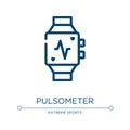 Pulsometer icon. Linear vector illustration from bicycle racing collection. Outline pulsometer icon vector. Thin line symbol for Royalty Free Stock Photo