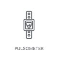 Pulsometer linear icon. Modern outline Pulsometer logo concept o Royalty Free Stock Photo