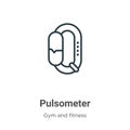 Pulsometer outline vector icon. Thin line black pulsometer icon, flat vector simple element illustration from editable gym and Royalty Free Stock Photo