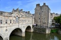 Pulteney Bridge over the River Avon in Bath England