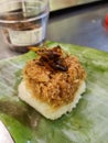 Pulut inti kelapa with grasshoper