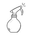 Pulverizator for spraying water cartoon doodle style. Vector web spray icon for household, hairdressing and gardening use. The Royalty Free Stock Photo