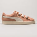 Puma Basket Bling coral and beige sneaker