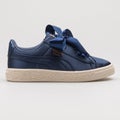 Puma Basket Heart Tween blue sneaker