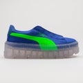 Puma Cleated Creeper Surf blue and green sneaker Royalty Free Stock Photo