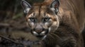 Puma. Cougar Closeup Portrait. Mountain lion. Royalty Free Stock Photo