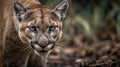 Puma. Cougar Closeup Portrait. Mountain lion. Royalty Free Stock Photo