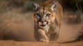 Puma. Cougar Closeup Portrait. Mountain lion. Royalty Free Stock Photo