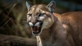 Puma. Cougar Closeup Portrait. Mountain lion. Royalty Free Stock Photo