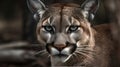 Puma. Cougar Closeup Portrait. Mountain lion. Royalty Free Stock Photo
