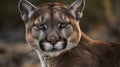 Puma. Cougar Closeup Portrait. Mountain lion. Royalty Free Stock Photo