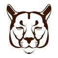 Puma face head vector illustration front side