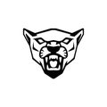 Puma head sign. Design element for sport team logo, emblem, badge, mascot.