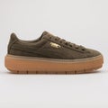 Puma Platform Trace olive green and brown sneaker