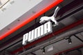 Puma shop in Ukraine, logo sign outside a store.