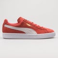 Puma Suede Classic coral red and white sneaker