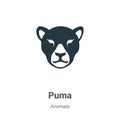 Puma vector icon on white background. Flat vector puma icon symbol sign from modern animals collection for mobile concept and web