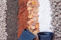 Pumice pebbles ,volcanic rock, White perlite,dry leaves ,coconut coir and soil with Black plastic pot