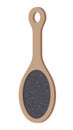 Pumice stone for heels with wooden handle. Tool for pedicure and removal of rough skin on feet. Vector illustration on a white