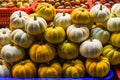 Pumkin vegetable in a row in the night market as a autumn harvest Royalty Free Stock Photo