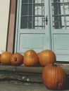Pumkins and doors. Royalty Free Stock Photo