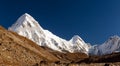 Pumo Ri Himalaya Mountain peak in Nepal Royalty Free Stock Photo
