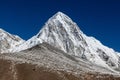 Pumori mountain and Kala Patthar - mount Everest. Royalty Free Stock Photo