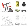 Pump, barrel, drop, petrodollars. Oil set collection icons in cartoon,outline style vector symbol stock illustration web