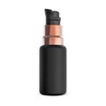 Pump bottle. black airless cosmetic serum container