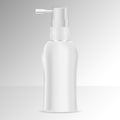 Pump dispenser hair tonic bottle mock up. White