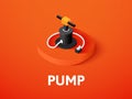 Pump isometric icon, isolated on color background