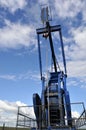 Pump jack closeup from the front Royalty Free Stock Photo