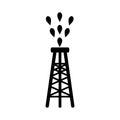 Pump Jack icon vector. Oil illustration sign. Oil Drilling symbol. Oil Pumping logo.