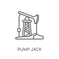 Pump jack linear icon. Modern outline Pump jack logo concept on