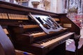 Ancient organ inside a church. Royalty Free Stock Photo