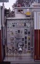 The pump panel on a fire truck Royalty Free Stock Photo