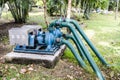 Pump and pipes at cooling tower