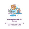 Pumped hydroelectric storage concept icon