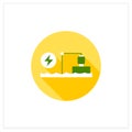 Pumped storage station flat icon