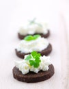 Pumpernickel bread canape Royalty Free Stock Photo