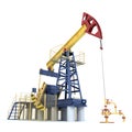 Pumpjack(oil derrick) on a white (3d render)