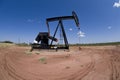 Pumpjack over oil well Royalty Free Stock Photo