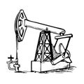 A pumpjack is the overground drive for a reciprocating piston pump in an oil well. Royalty Free Stock Photo